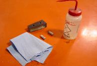 Clean with acetone